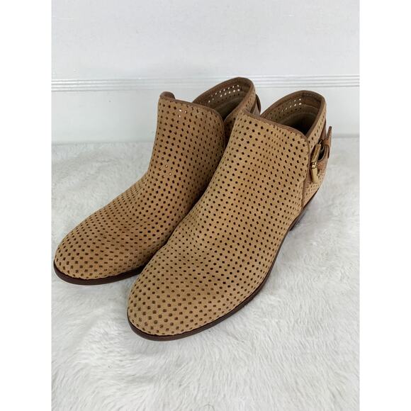 Sam Edelman Paula Perforated Leather Buckle Ankle Western Boots Size 5M - Picture 1 of 10